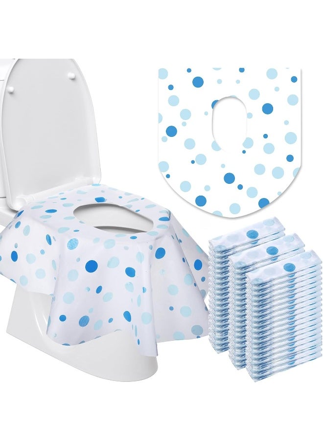 Reginary 50 Packs Disposable Toilet Seat Covers Extra Large Individually Wrapped for Kids and Adults, Portable Non Slip Waterproof Potty Seat Covers for Toddlers Potty Training, Travel (Dot)