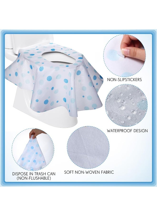 Reginary 50 Packs Disposable Toilet Seat Covers Extra Large Individually Wrapped for Kids and Adults, Portable Non Slip Waterproof Potty Seat Covers for Toddlers Potty Training, Travel (Dot)