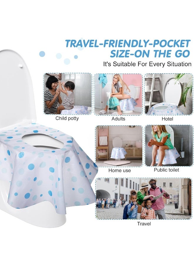 Reginary 50 Packs Disposable Toilet Seat Covers Extra Large Individually Wrapped for Kids and Adults, Portable Non Slip Waterproof Potty Seat Covers for Toddlers Potty Training, Travel (Dot)