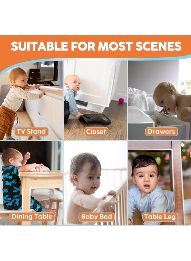 Loiion Kids Safety 100% Silicone Corner Protectors, Pre-Tape Adhesive Soft Anti-Edge Protections, Children Silicone Safety Protector