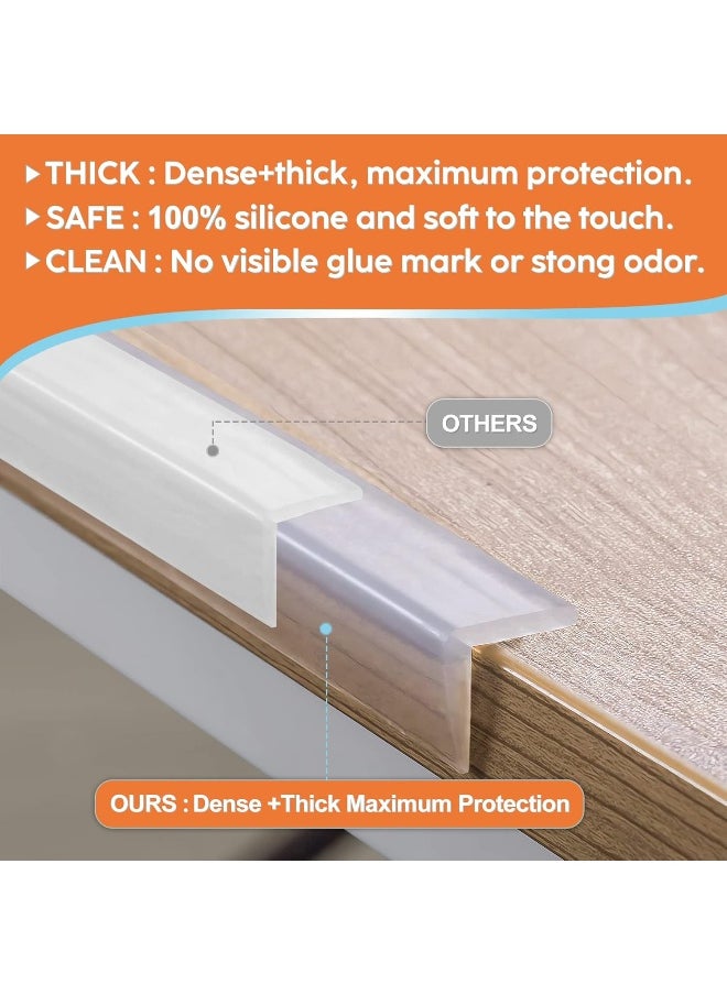 Loiion Kids Safety 100% Silicone Corner Protectors, Pre-Tape Adhesive Soft Anti-Edge Protections, Children Silicone Safety Protector