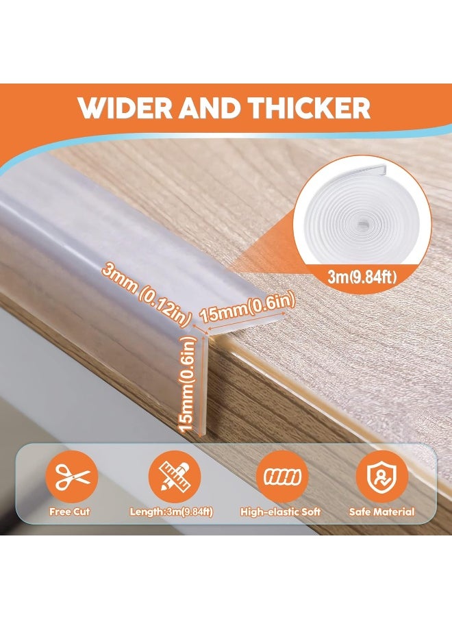 Loiion Kids Safety 100% Silicone Corner Protectors, Pre-Tape Adhesive Soft Anti-Edge Protections, Children Silicone Safety Protector