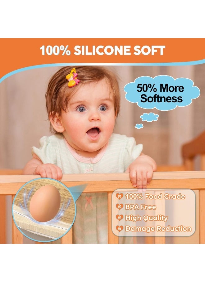 Loiion Kids Safety 100% Silicone Corner Protectors, Pre-Tape Adhesive Soft Anti-Edge Protections, Children Silicone Safety Protector
