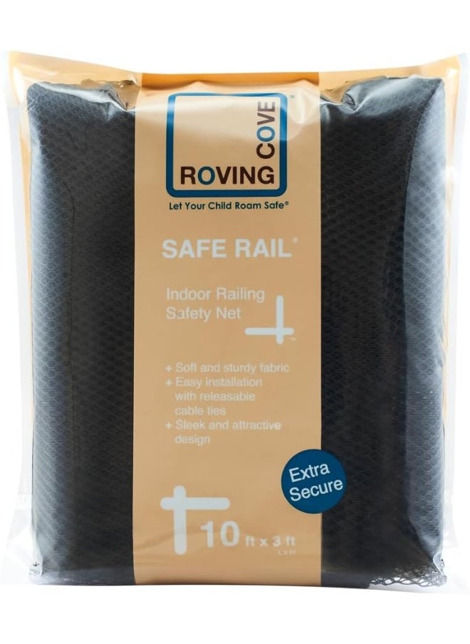 Roving Cove Stair Banister Guard 10ft x 3ft, Railing Safety Net for Baby Proofing, Child Safety Gate Cover, Balcony Mesh Netting