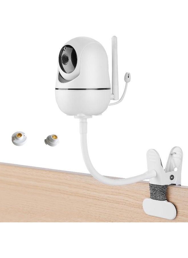 iTODOS Flexible Baby Monitor Mount Compatible with HelloBaby HB65/HB6550/HB6558/HB66/HB248, ANMEATE SM935E/SM650 Baby Monitor, Baby Camera Mount, Baby Monitor Clip Mount Without Tools or Wall Damage
