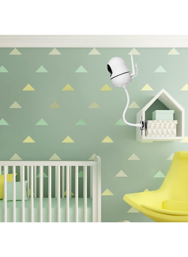 iTODOS Flexible Baby Monitor Mount Compatible with HelloBaby HB65/HB6550/HB6558/HB66/HB248, ANMEATE SM935E/SM650 Baby Monitor, Baby Camera Mount, Baby Monitor Clip Mount Without Tools or Wall Damage