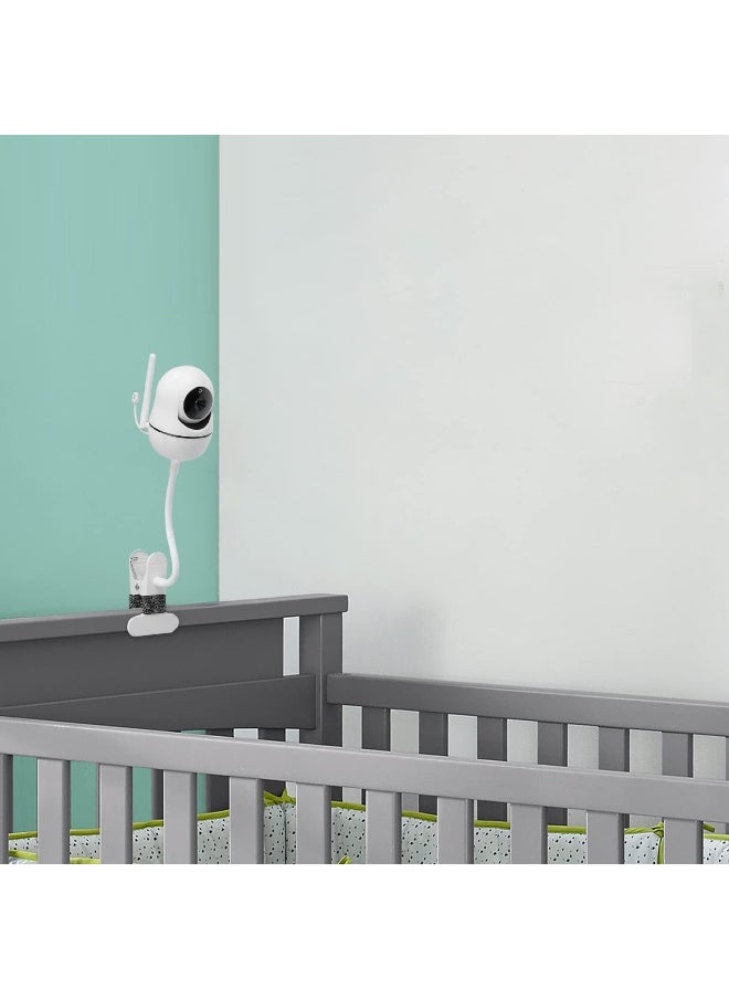 iTODOS Flexible Baby Monitor Mount Compatible with HelloBaby HB65/HB6550/HB6558/HB66/HB248, ANMEATE SM935E/SM650 Baby Monitor, Baby Camera Mount, Baby Monitor Clip Mount Without Tools or Wall Damage