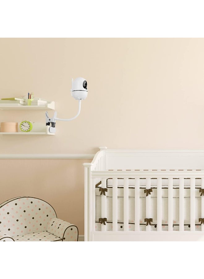 iTODOS Flexible Baby Monitor Mount Compatible with HelloBaby HB65/HB6550/HB6558/HB66/HB248, ANMEATE SM935E/SM650 Baby Monitor, Baby Camera Mount, Baby Monitor Clip Mount Without Tools or Wall Damage