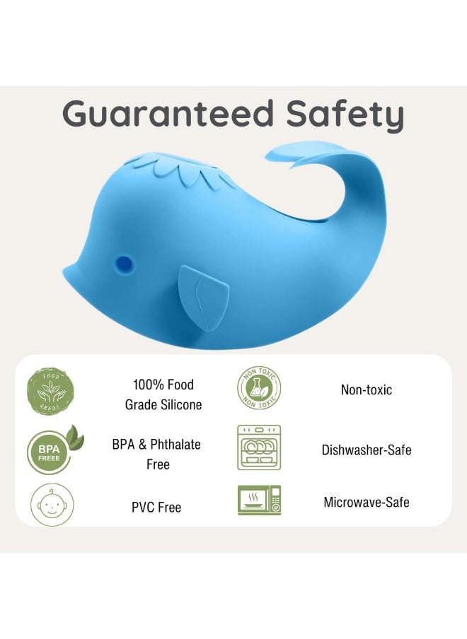 PandaEar Bath Spout Cover, Baby Bathtub Faucet Cover, Baby Shower Protector Cover for Kids Toddlers, Universal Fit - Whale (Blue)