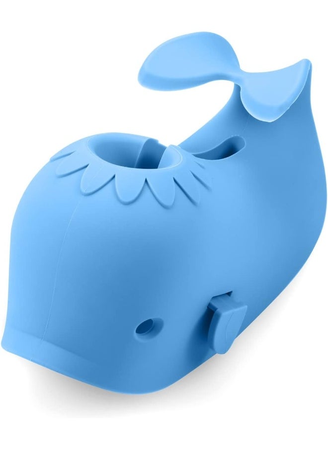 PandaEar Bath Spout Cover, Baby Bathtub Faucet Cover, Baby Shower Protector Cover for Kids Toddlers, Universal Fit - Whale (Blue)
