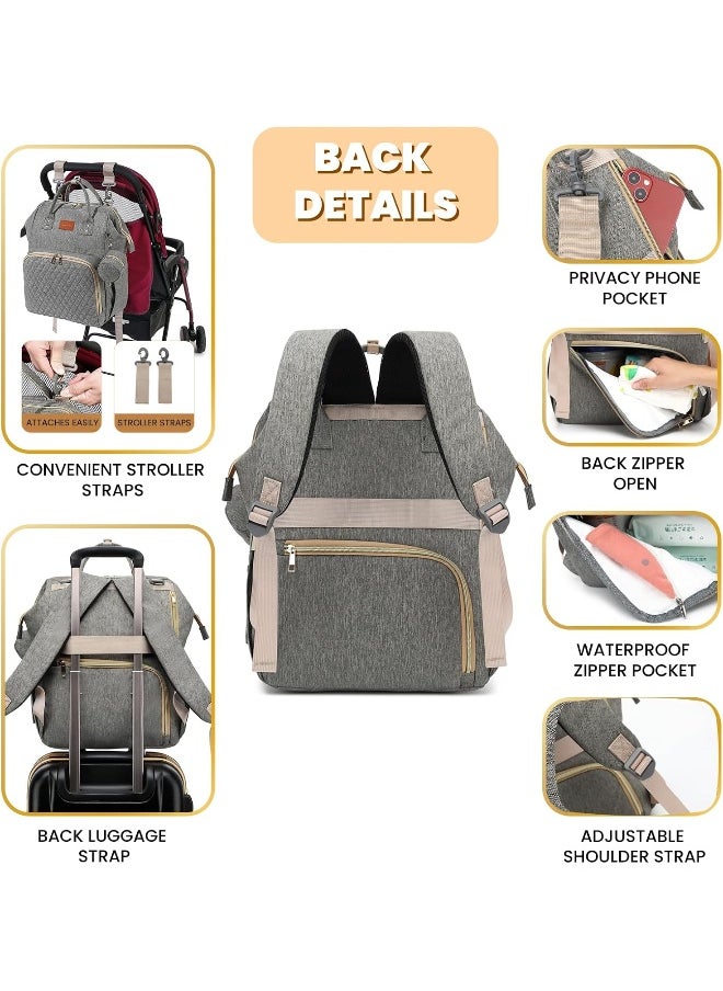 Baby Diaper Bag Backpack with Changing Pad, Pacifier Case