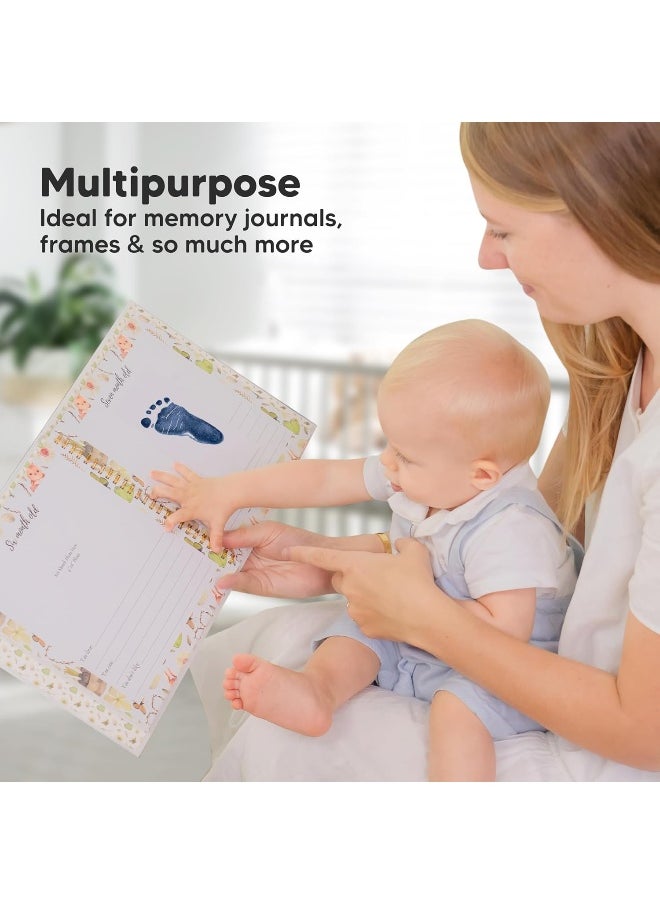 4-Pack Inkless Hand and Footprint Kit - Ink Pad for Baby Hand and Footprints - Dog Paw Print Kit, Dog Nose Print Kit - Baby Footprint Kit, Clean Touch Baby Foot Printing Kit, Handprint Kit (Navy)