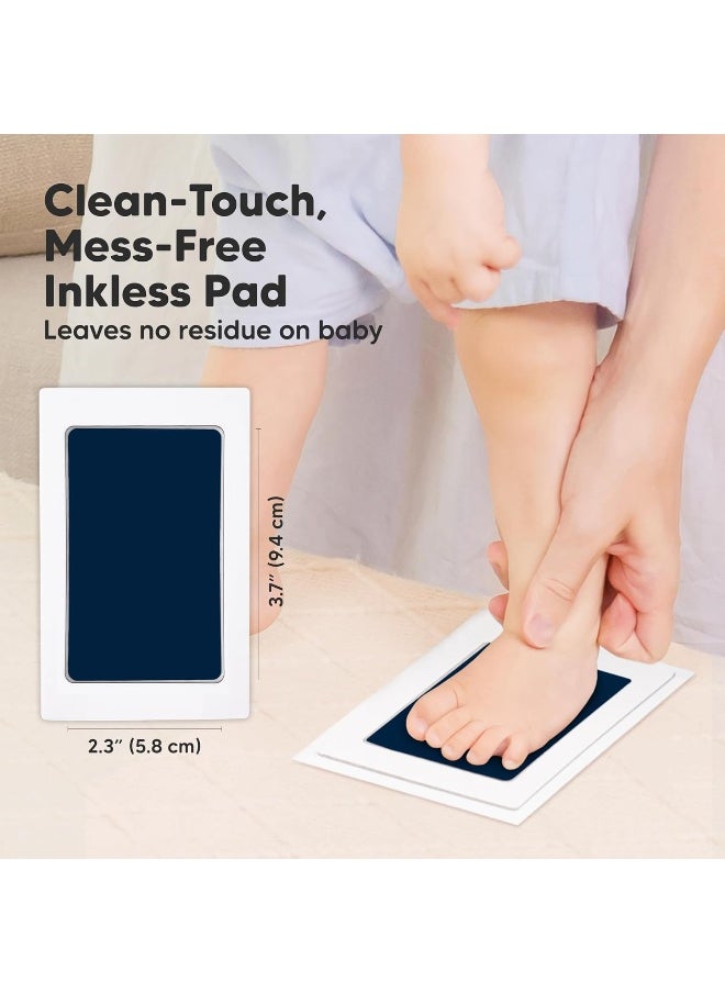 4-Pack Inkless Hand and Footprint Kit - Ink Pad for Baby Hand and Footprints - Dog Paw Print Kit, Dog Nose Print Kit - Baby Footprint Kit, Clean Touch Baby Foot Printing Kit, Handprint Kit (Navy)
