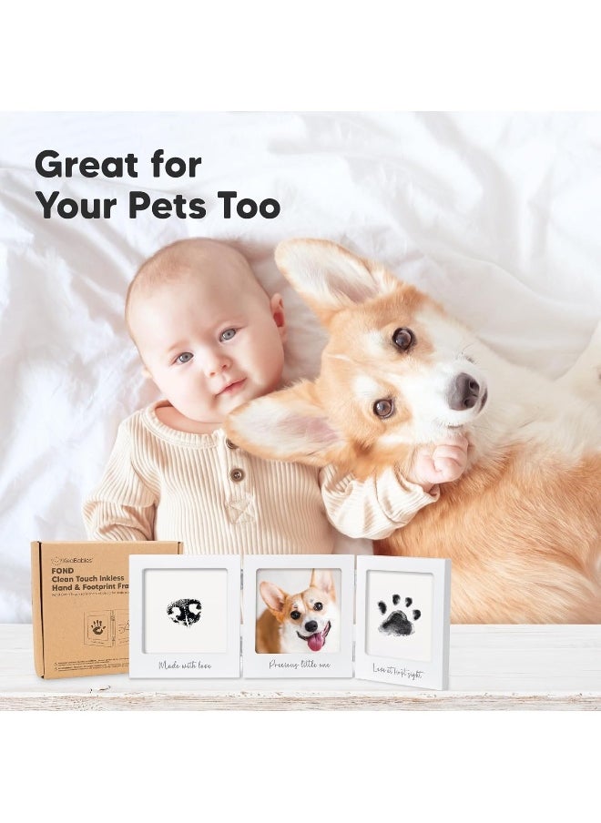 Inkless Baby Handprint and Footprint Kit for Newborn - Baby Footprint Kit, Newborn Keepsake Nursery Picture Frame, Dog Paw Print Maker, Personalized Gifts for New Mom, Mother's Day