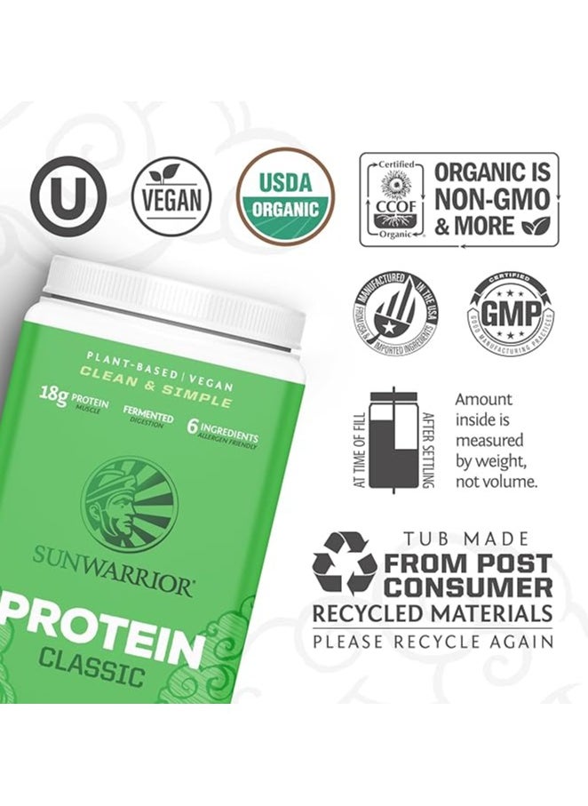 Sunwarrior Classic Clean & Simple Organic Protein Powder Chocolate – Plant-Based, Keto-Friendly, 750g