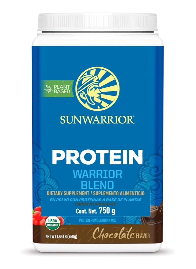 Sunwarrior Warrior Blend Organic Plant-Based Protein Powder Chocolate – Vegan, Keto-Friendly, 750g