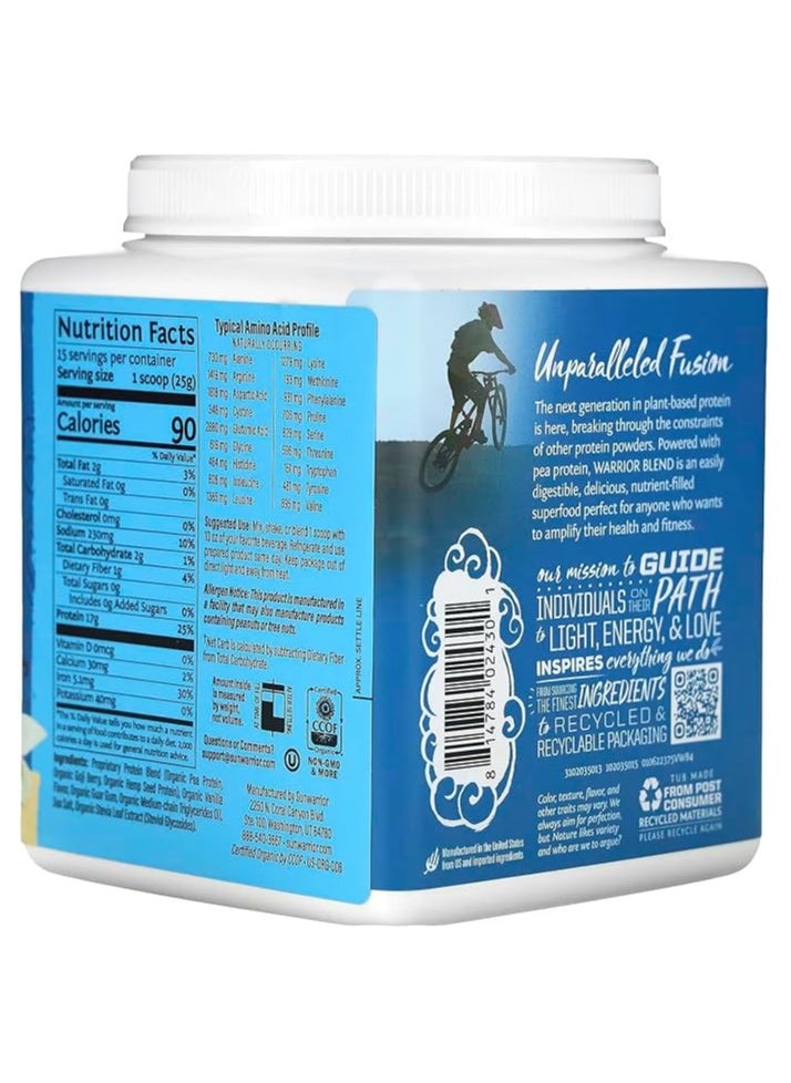 Sunwarrior Warrior Blend Organic Plant-Based Protein Powder Vanilla – Vegan, Keto-Friendly, 375g