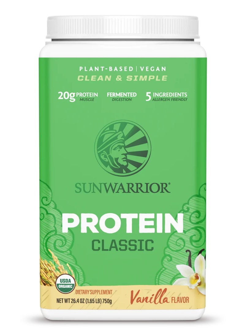 Sunwarrior Classic Vanilla Protein Powder – Plant-Based, Organic, 750g