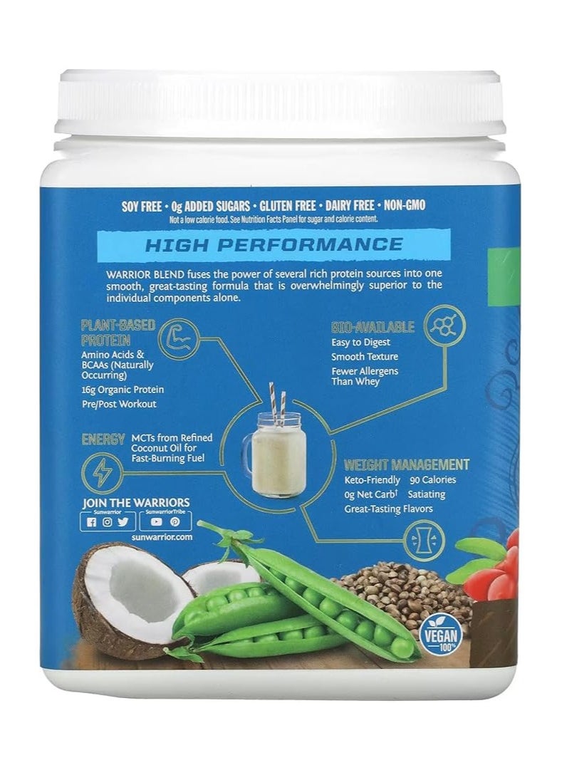 Sunwarrior Warrior Blend Organic Plant-Based Protein Powder Chocolate – Vegan, Keto-Friendly, 375g