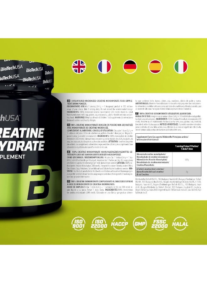 BioTechUSA 100% Creatine Monohydrate, Creatin Monohydrate Pharmaceutical Grade Powder No Added Flavour, 300g