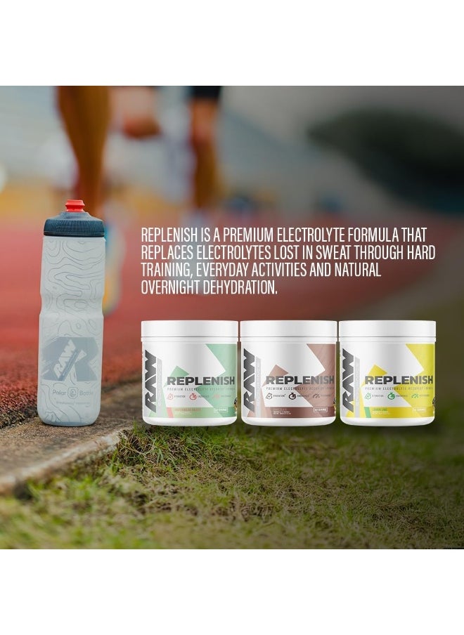 RAW Replenish Box, Premium Electrolytes Powder Recovery Formula, Watermelon Mojito (20 Sticks)