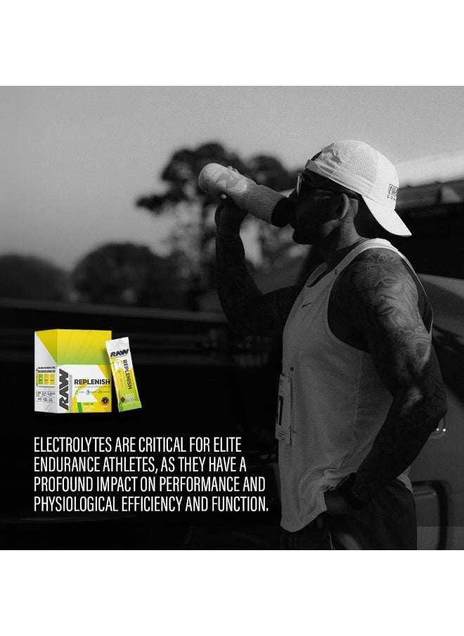 RAW Replenish Box, Premium Electrolytes Powder Recovery Formula, Watermelon Mojito (20 Sticks)