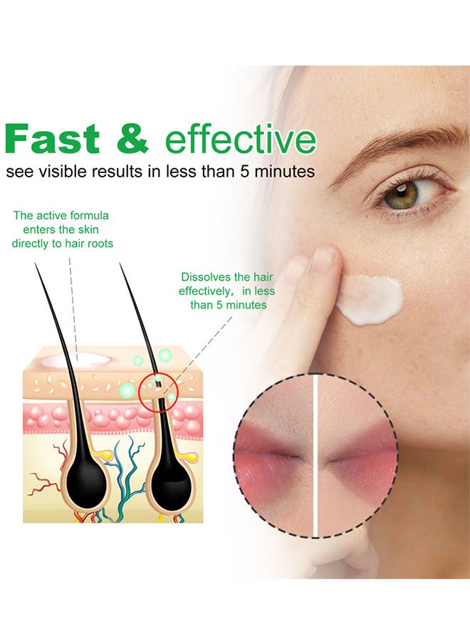 Facial Hair Removal Cream With Aloe For Face And Body Mild Soothing Effective Repairing (1.75fl Oz Depilatories)