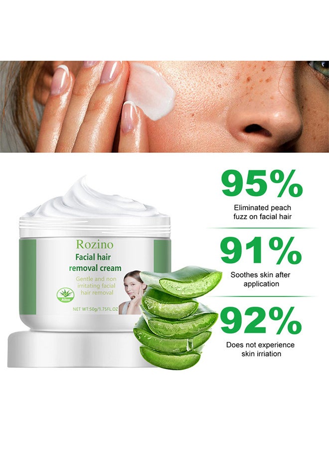 Facial Hair Removal Cream With Aloe For Face And Body Mild Soothing Effective Repairing (1.75fl Oz Depilatories)