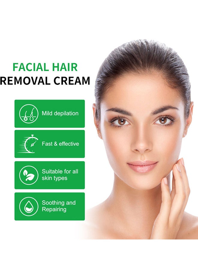 Facial Hair Removal Cream With Aloe For Face And Body Mild Soothing Effective Repairing (1.75fl Oz Depilatories)