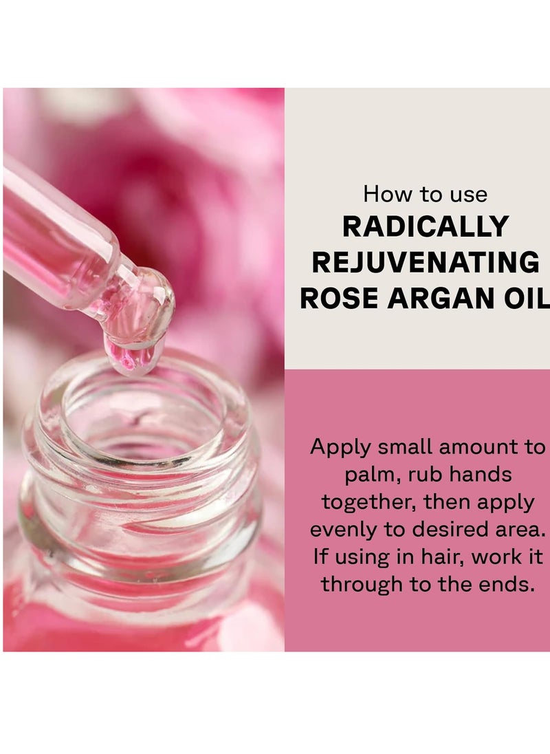 ACURE Radically Rejuvenating Rose Argan Oil - Face, Hair & Body Oil Serum Rich in Vitamin E - Lightweight, Non-Greasy, Vegan - 1 Fl Oz
