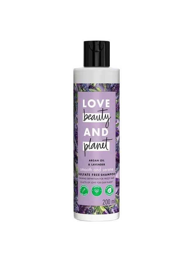 Love Beauty & Planet Argan Oil and Lavender Sulfate Free Smooth and Serene Shampoo|| No Parabens|| No Dyes|| 200ml