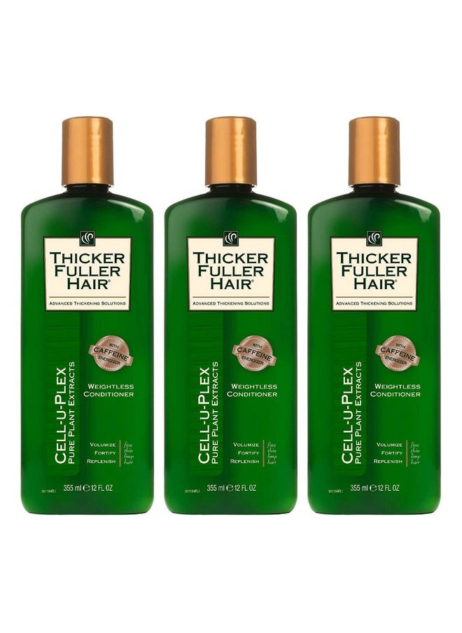 Thicker Fuller Hair Conditioner Weightless 12 Ounce (355ml) (Pack of 3)