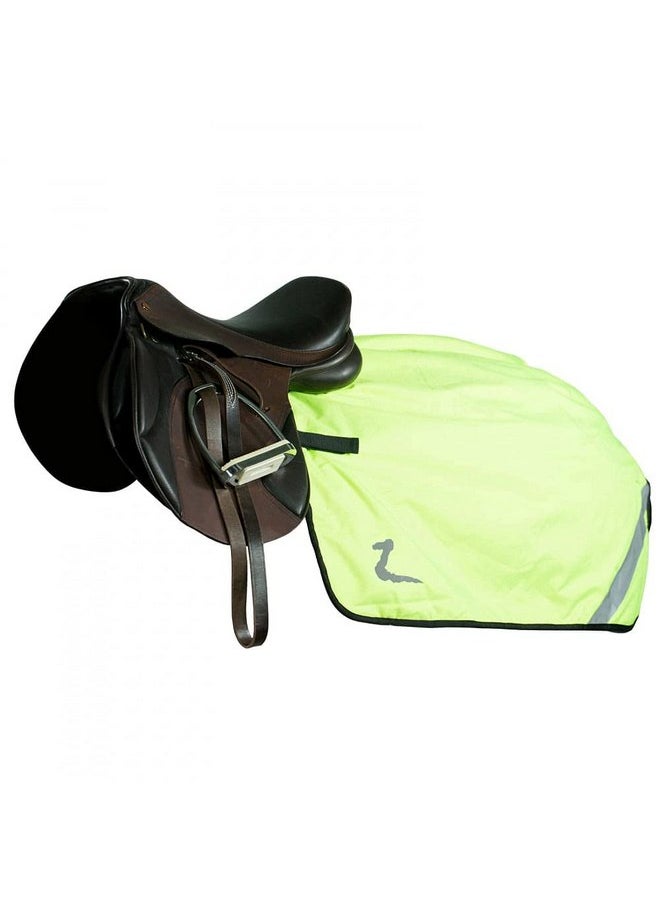 Horze High-Visibility Reflective Horse Quarter Sheet Riding Blanket with Fleece Lining - Yellow - Horse