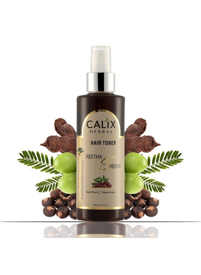 Calix Herbal Organic & Ayurvedic Hair Toner Helps Hair Growth, Control Hair Fall, Deep Root Dandruff Control for Men & Women | All Hair Type (200 Ml)