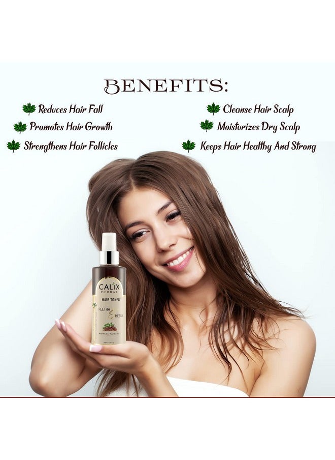 Calix Herbal Organic & Ayurvedic Hair Toner Helps Hair Growth, Control Hair Fall, Deep Root Dandruff Control for Men & Women | All Hair Type (200 Ml)