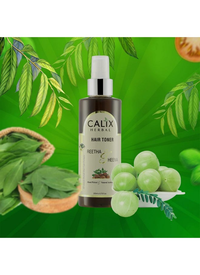 Calix Herbal Organic & Ayurvedic Hair Toner Helps Hair Growth, Control Hair Fall, Deep Root Dandruff Control for Men & Women | All Hair Type (200 Ml)