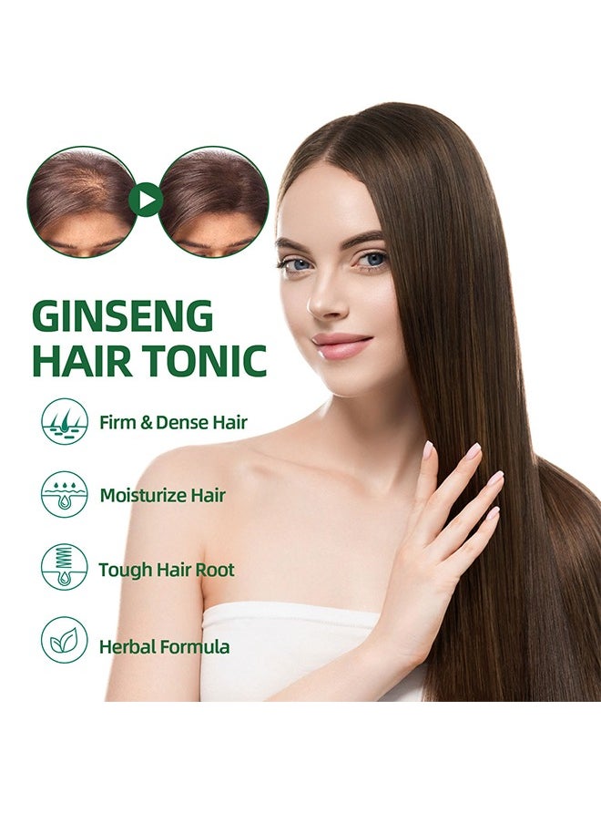 Natural Herbs , Ginseng Hair Thickening Liquid Ginseng Essence Hair Thickening Spray Prevents Hair Loss Strengthens Hair Protects and Moisturizes Hair 100ml