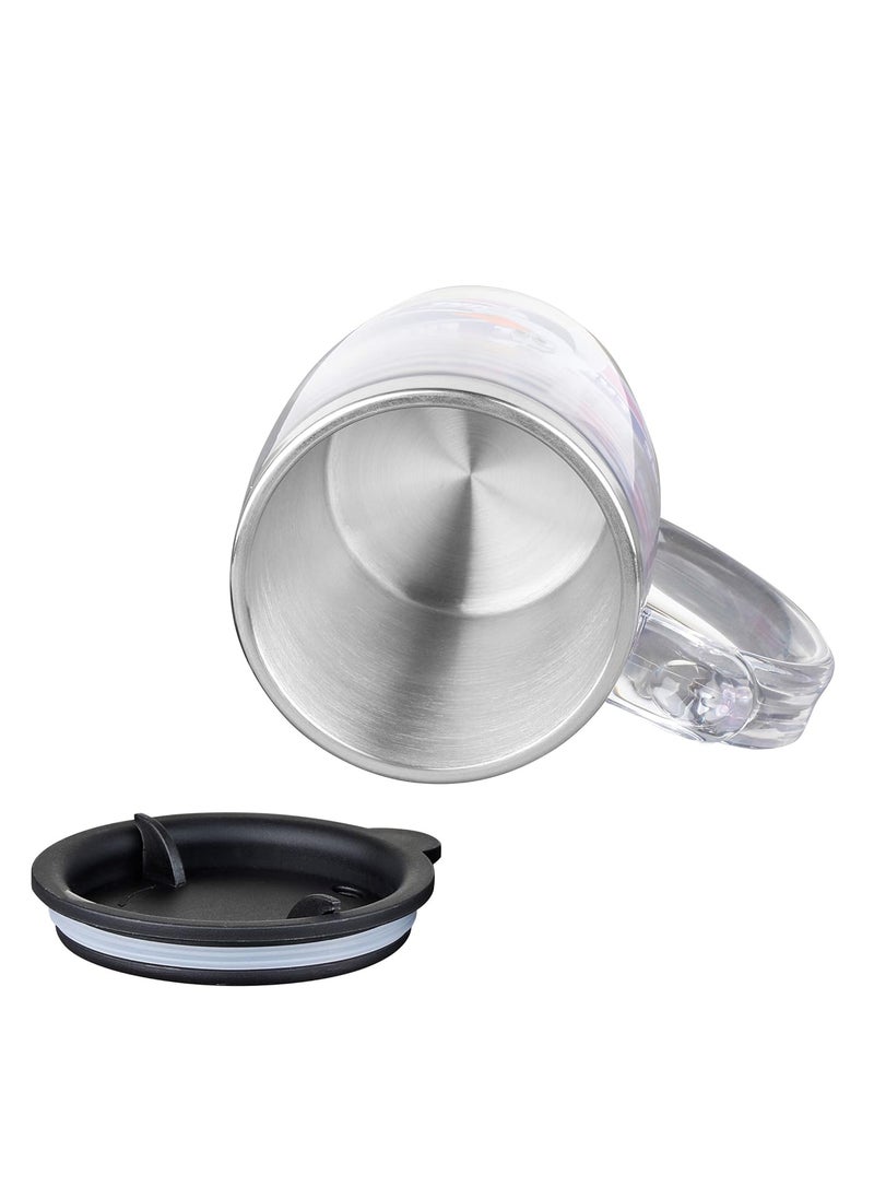 SKi Homeware Double Wall Inner Stainless Steel TeaCoffee Milk Mug With Handle And Lid For Kids Cherry Mug Avengers 350 ML