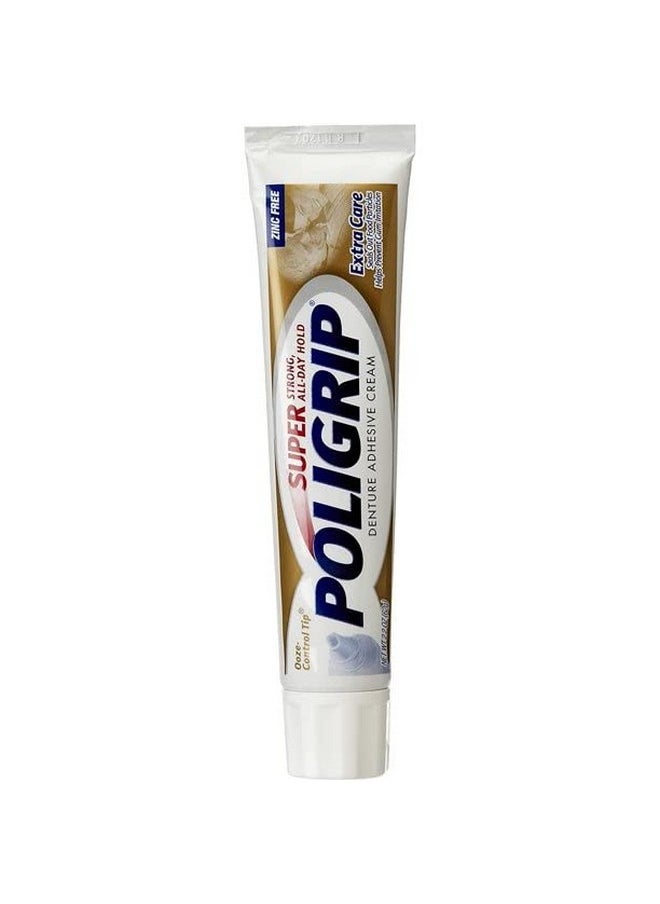 Super Poli-Grip Denture Adhesive Cream Extra Care, 2.20 Oz, Packs of 2