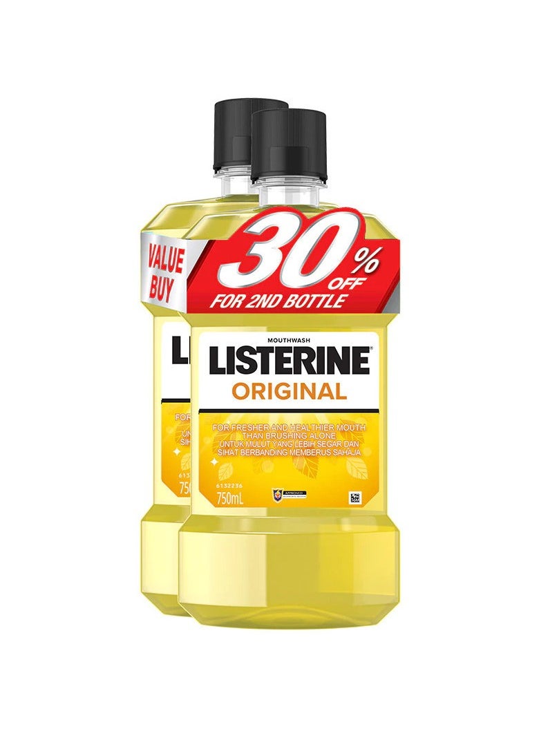 Listerine Original Mouthwash 750ML Twin Pack