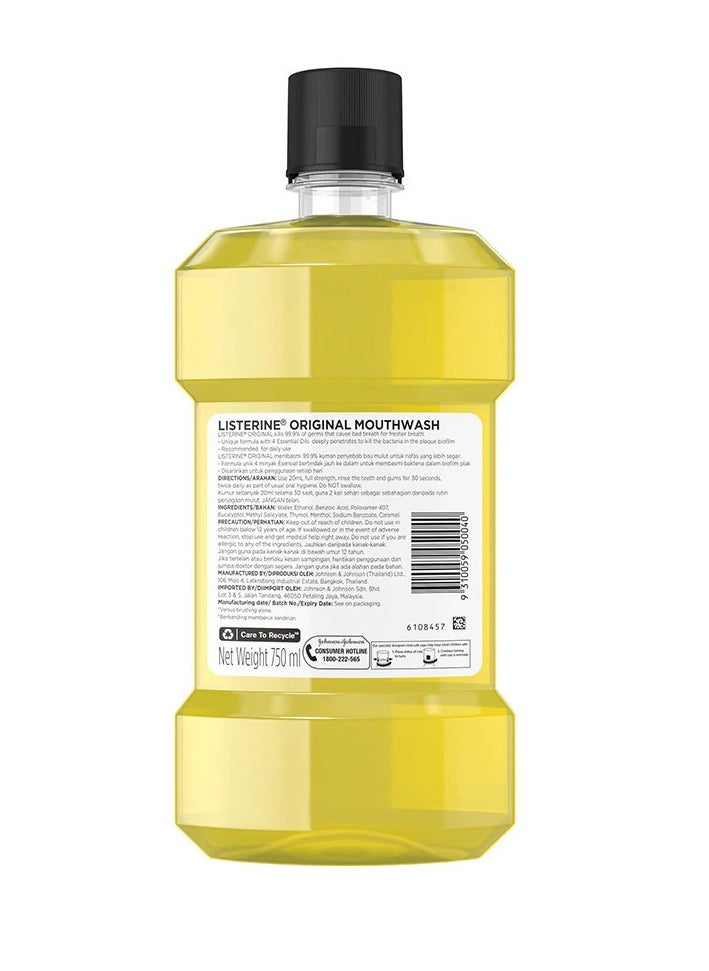 Listerine Original Mouthwash 750ML Twin Pack