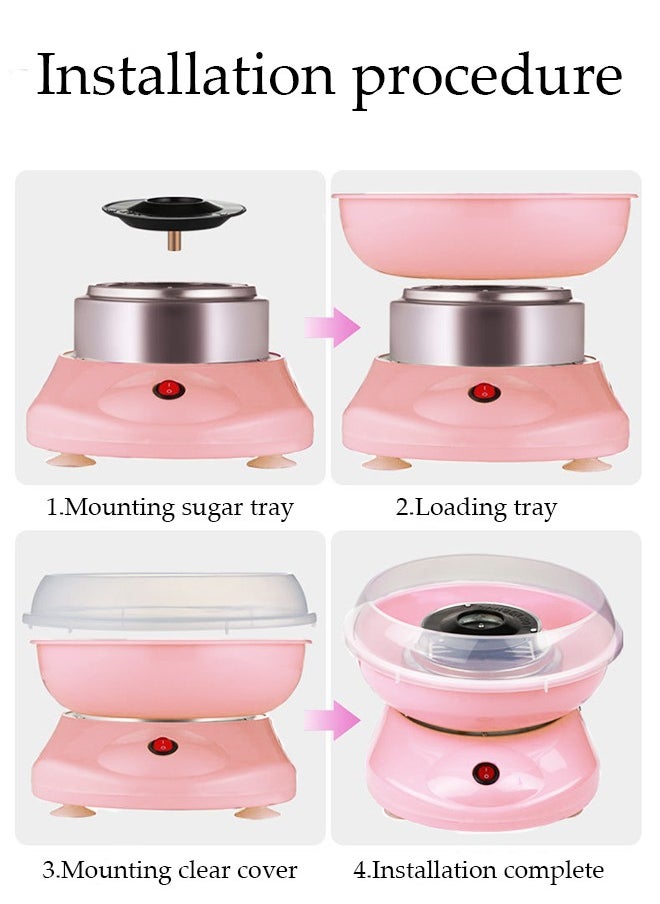Mini electric cotton candy machine, portable cotton candy DIY machine, household non stick children's cotton candy machine, high temperature resistance, suitable for family gatherings and celebrations, 25 * 18cm