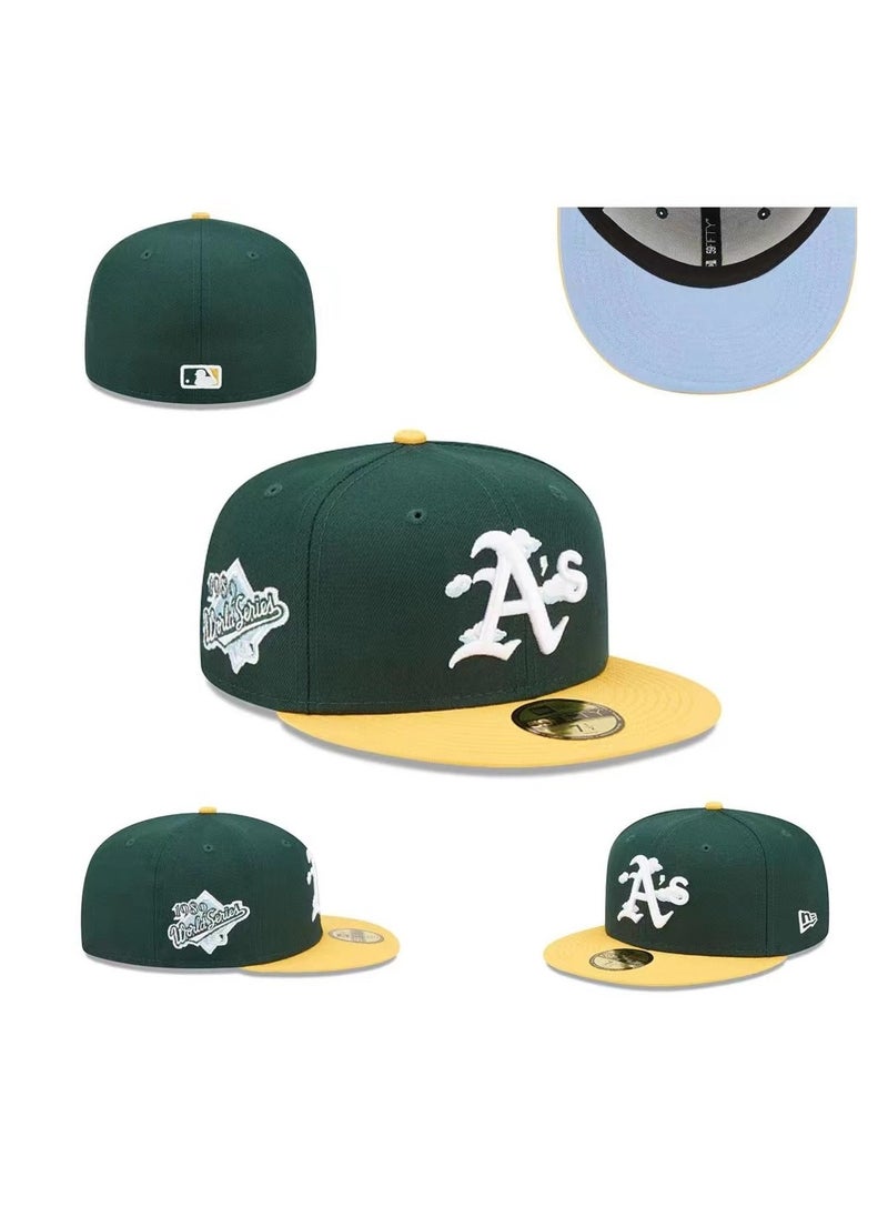 NEW ERA 3D Embroidered Fitted Baseball Team Cap with Closed Back for Sun Protection-60.6CM