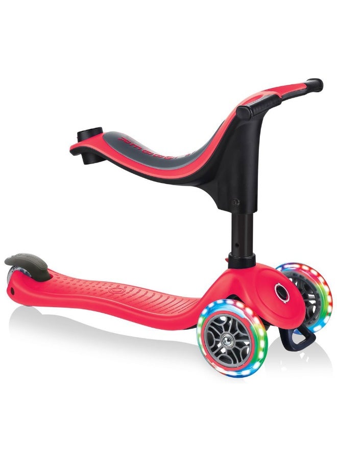 Globber GO UP Sporty Lights 3-in-1 Scooter (New Red)