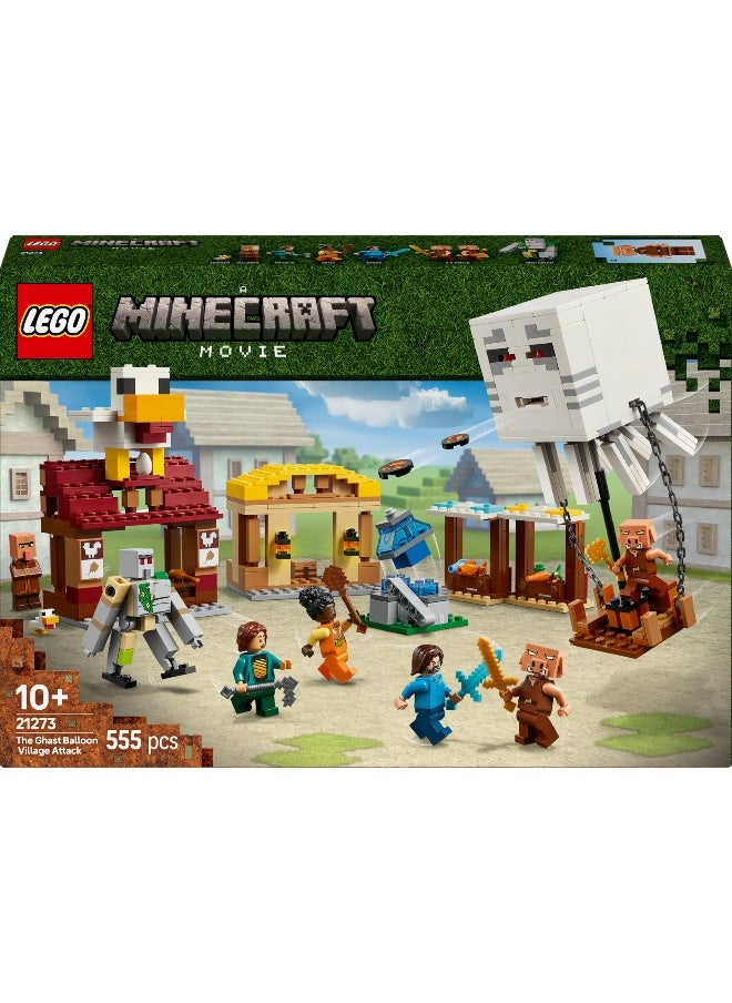 LEGO Minecraft The Ghast Balloon Village Attack 21273 Building Set (555 Pieces)