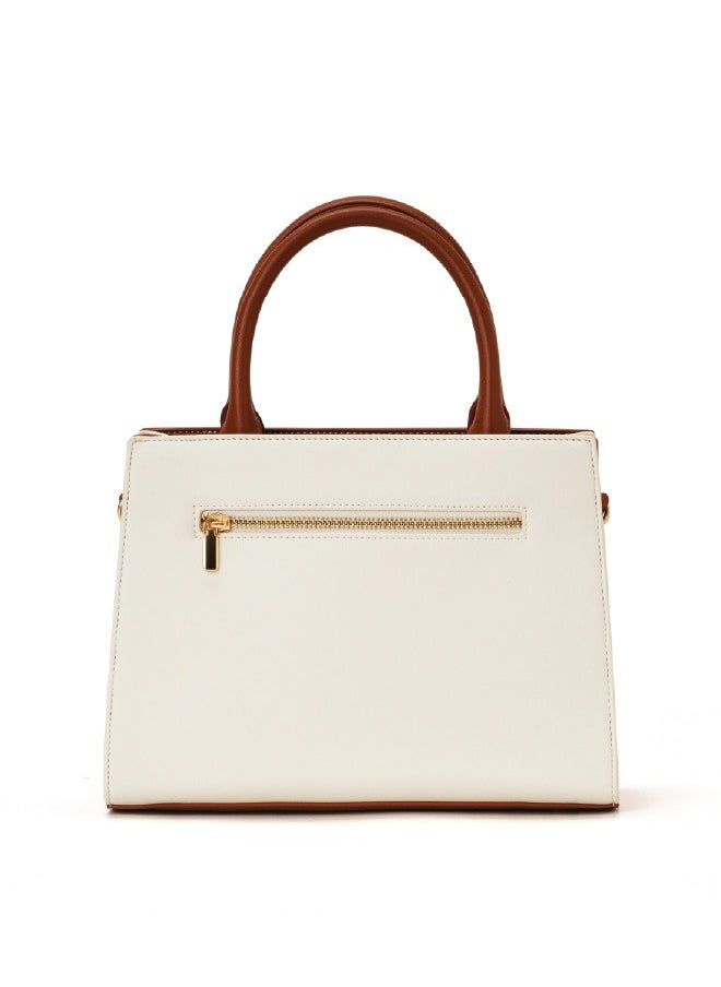 MOKOBARA The Noir Handbag Vegan Leather Top Handle Stylish Women Shoulder Bag Top Handle Purse (Coconut Cream)