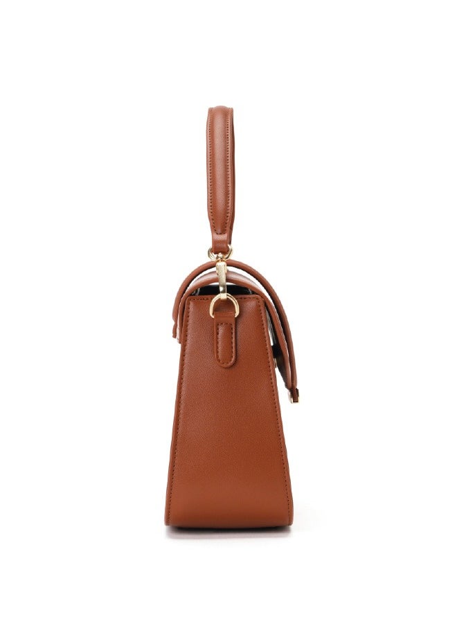 MOKOBARA The Reign Handbag Vegan Leather Top Handle Stylish Women Shoulder Bag Top Handle Purse (Truffle)