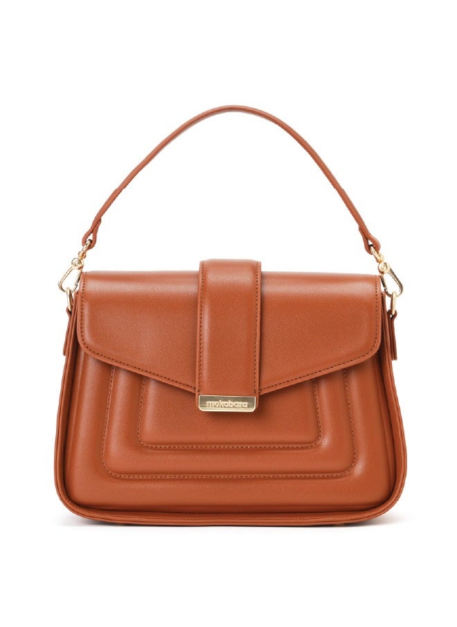 MOKOBARA The Reign Handbag Vegan Leather Top Handle Stylish Women Shoulder Bag Top Handle Purse (Truffle)