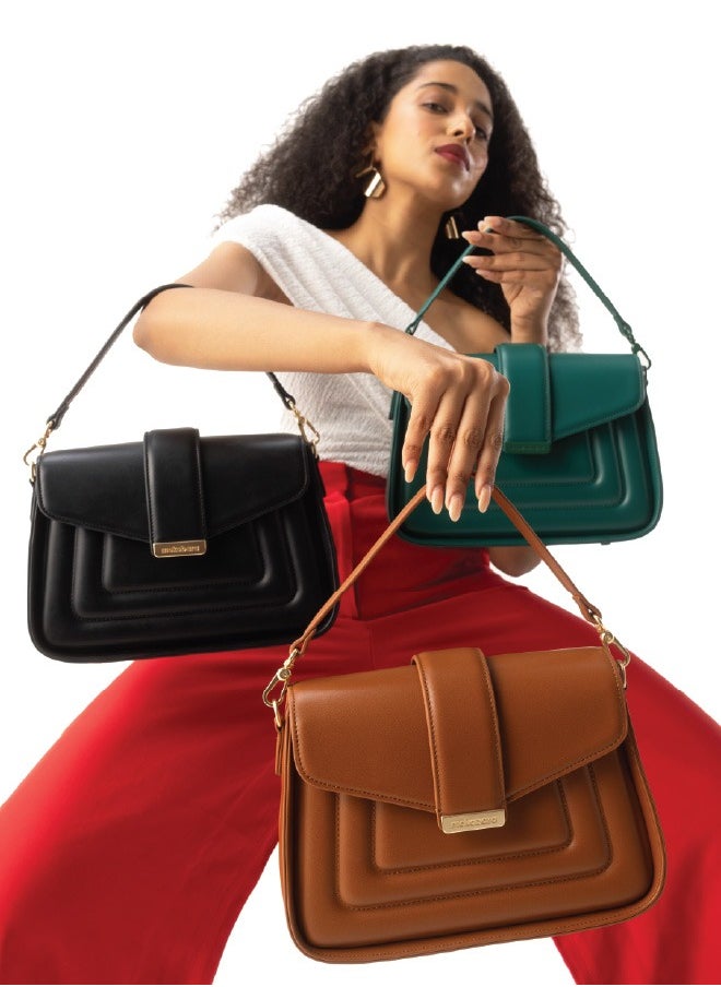 MOKOBARA The Reign Handbag Vegan Leather Top Handle Stylish Women Shoulder Bag Top Handle Purse (Starlight)