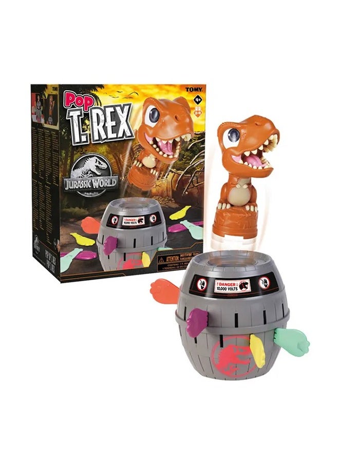 TOMY Pop Up Trex Classic Children's Action Game, Family & Preschool Kids Game, Jurassic World Games, Action Game for Children 4, 5, 6, 7, 8 Year Old Boys & Girls & Adults
